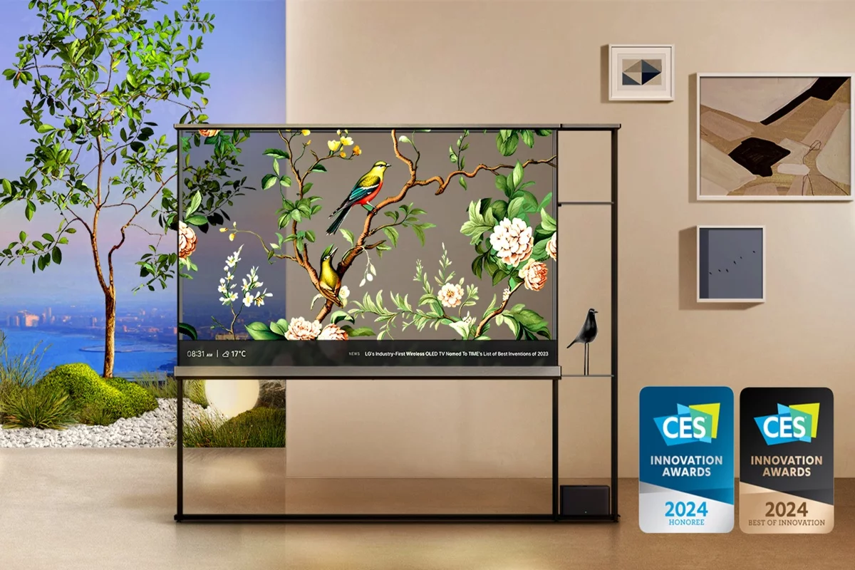 Presentan en CES 2024 la primera TV OLED transparente inalámbrica