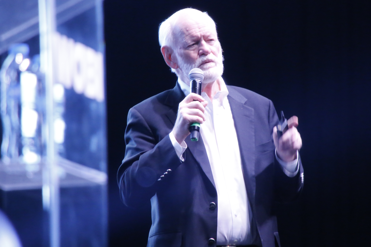 Marshall Goldsmith durante Wobi CDMX (foto Sergio Cara/NotiPress)