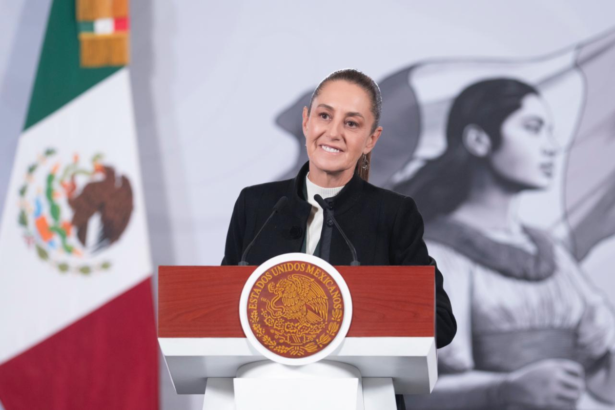 Claudia Sheinbaum en el Palacio Nacional el 23 de diciembre. Fuente: Gobierno de México