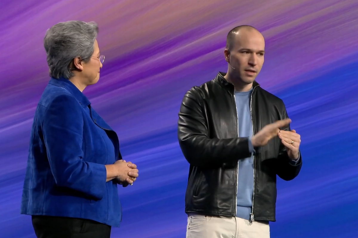 Lisa Su y Greg Brockman en CES 2026