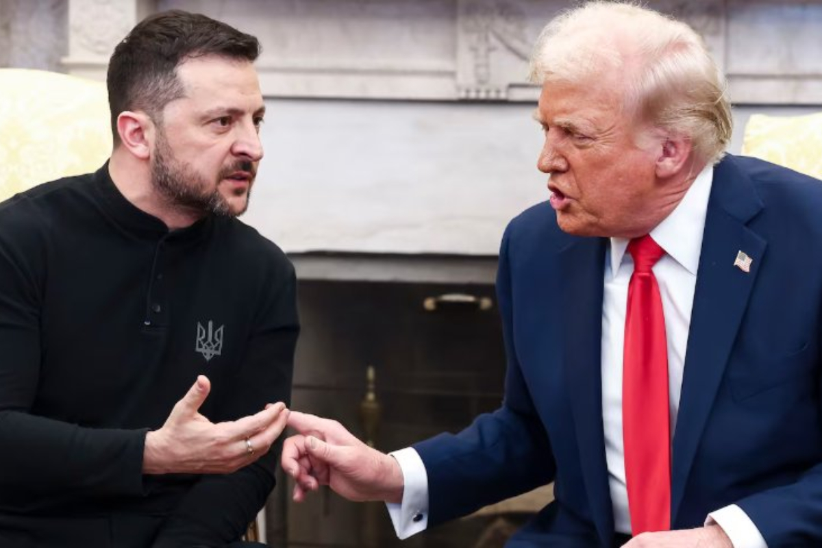 Trump y Zelenski durante su primera reunión en la Casa Blanca. Fuente: X @Expedientes_ec