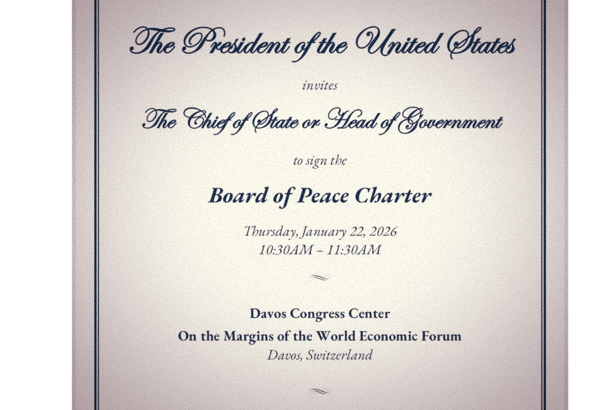 Invitación formal para formar parte del Consejo de Paz. Fuente: White House