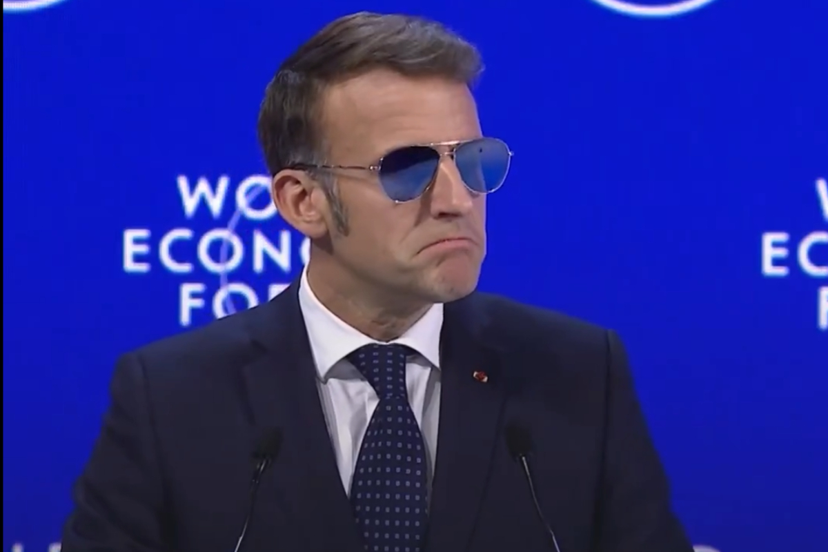 “Vi a Macron ayer con esos hermosos lentes de sol. ¿Qué le pasó?”, dijo Trump sobre Macron. Fuente: WEF