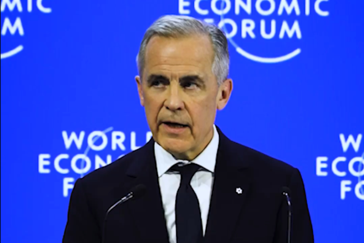 Carney ofreció un discurso sobre cómo deberían actuar las potencias intermedias en un potencial nuevo orden mundial. Fuente: WEF