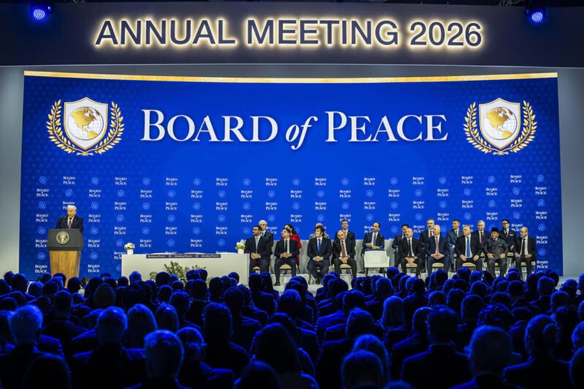 Junta de Paz, estelarizada por Trump junto a varios líderes firmantes. Fuente: WEF
