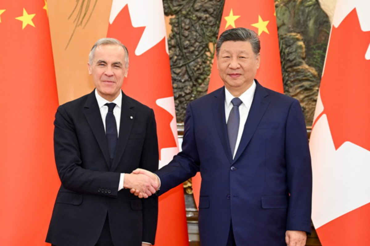 Carney se reunió con Xi Jinping en China en enero de 2026, donde acordaron el establecimiento de una "nueva asociación estratégica" para relanzar sus relaciones bilaterales tras años de tensiones. Fuente: Ministerio de Relaciones Exteriores chino