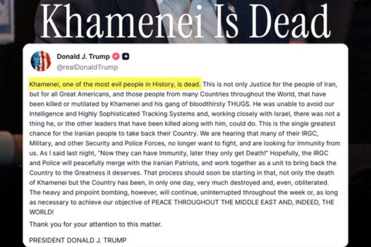 Post de Donald Trump en la red Truth Social