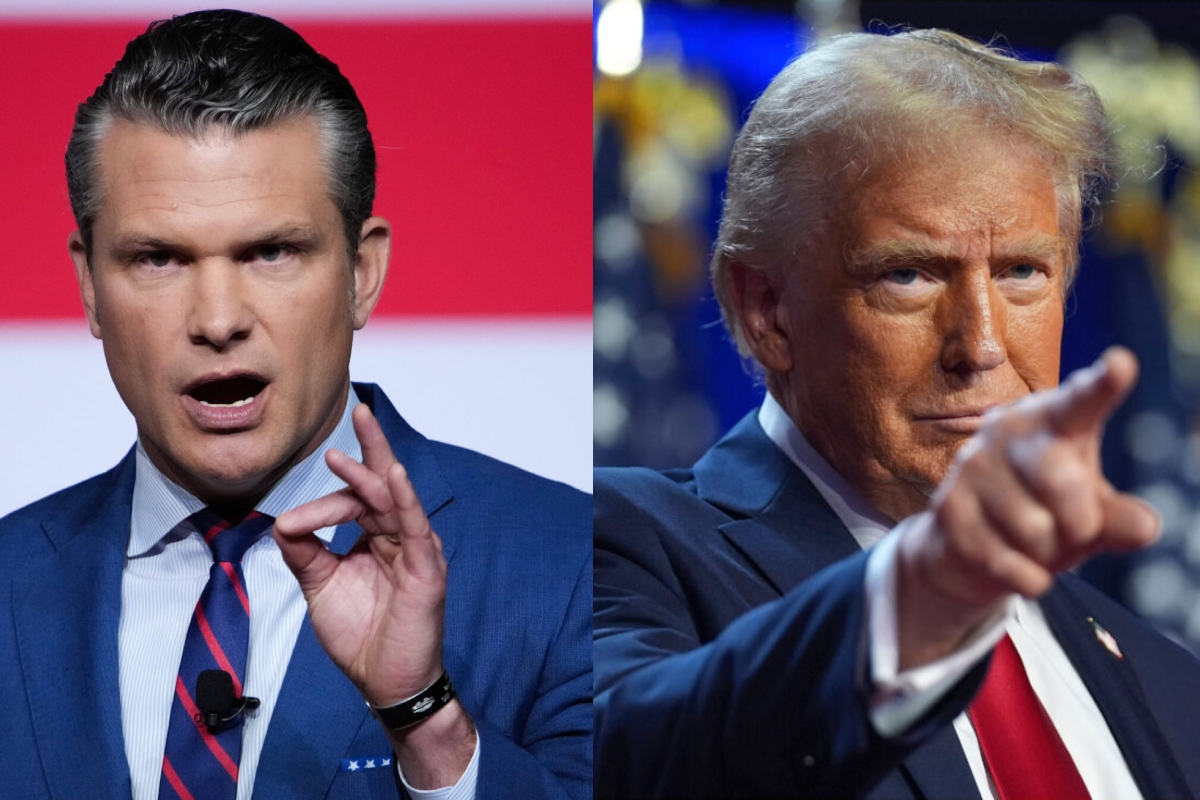 Pete Hegseth y Donald Trump anunciaron la ruptura con Anthropic un día antes de los ataques a Irán. Fuente: NotiPress composición.