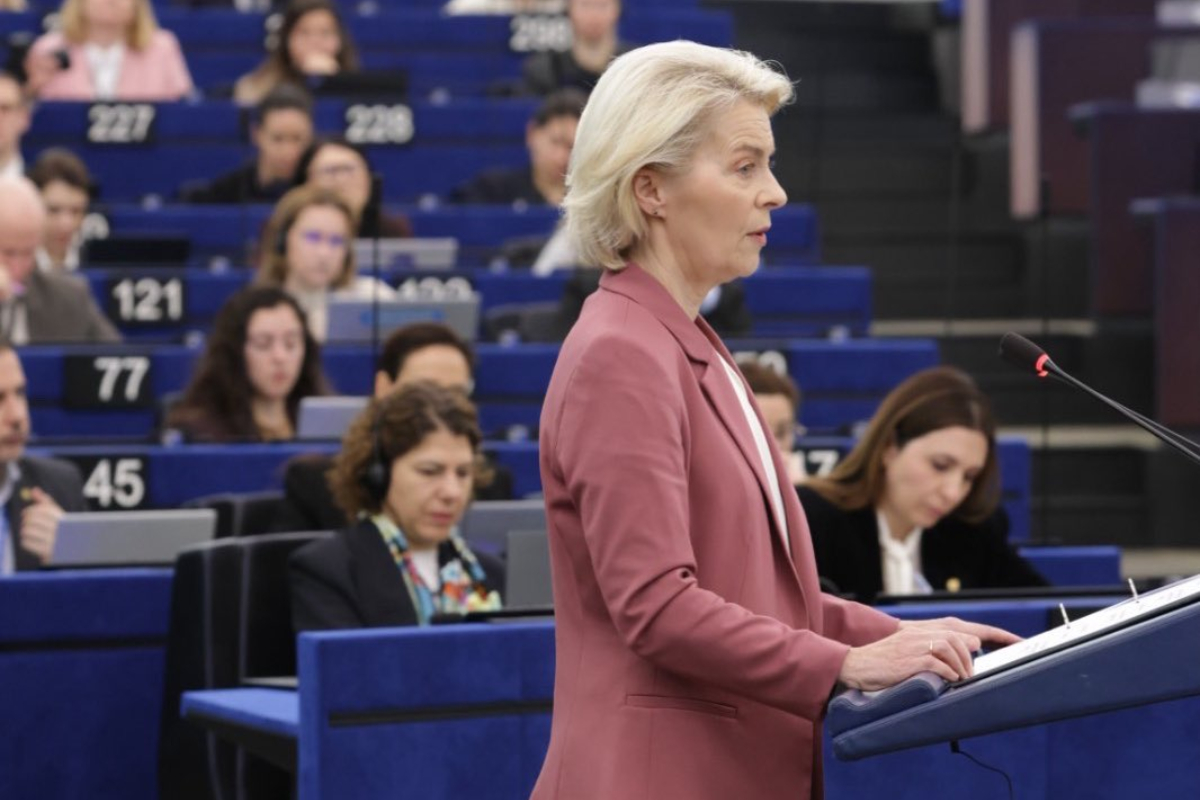 Von der Leyen en el Parlamento Europeo. Fuente: X @vonderleyen