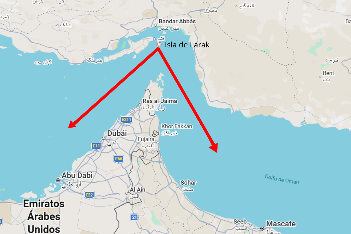 Estrecho de Ormuz, recorrido planteado por Irán.