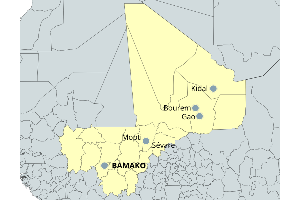 Principales ciudades atacadas. Diseño: NotiPress con MapChart