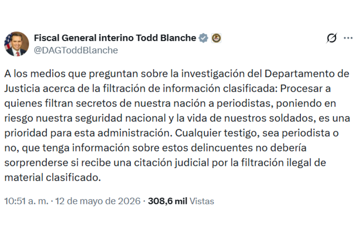 Fuente: X/Todd Blanche