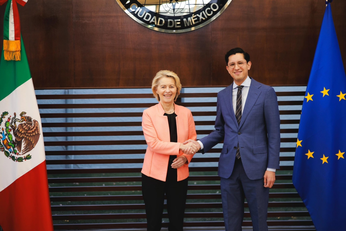 Velasco junto a Von Der Leyen. Fuente: @SRE_mx