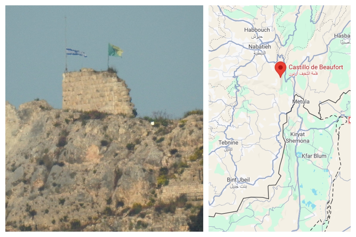 El ejército israelí plantó una bandera en la cima del la fortaleza medieval.