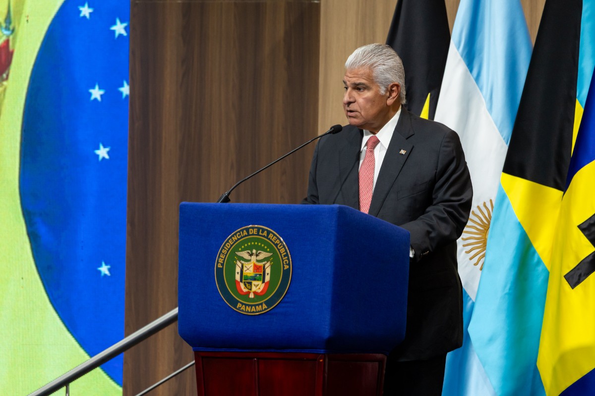 El presidente Mulino inaugurando la asamblea el 22 de junio. Fuente: OEA