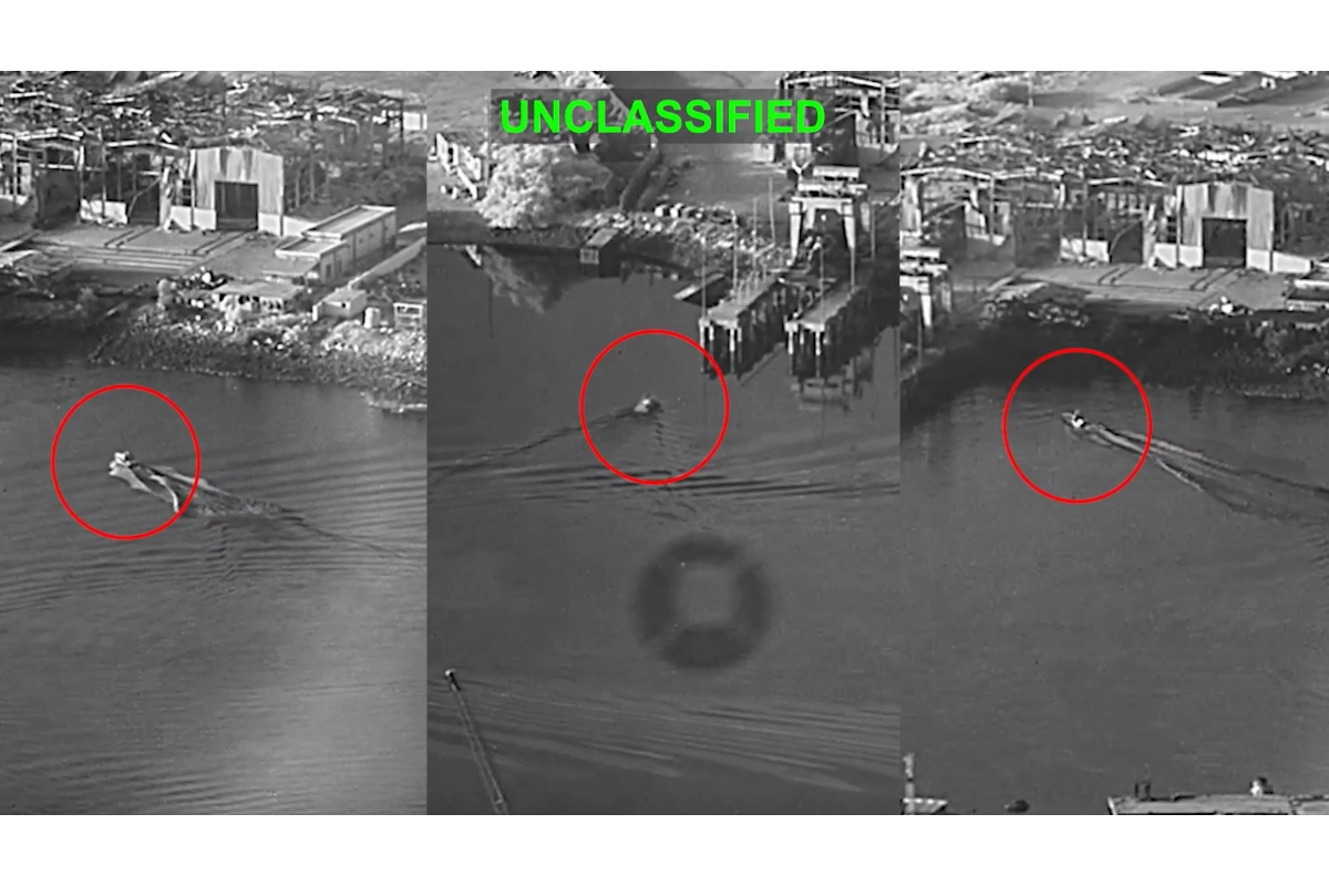 El domingo 12 de julio, fuerzas del Comando Central atacaron una instalación de mantenimiento de submarinos y buques en Irán. Tres vehículos de superficie no tripulados Corsair impactaron el puerto de la base naval de Bandar Abbas. Fuente: CENTCOM