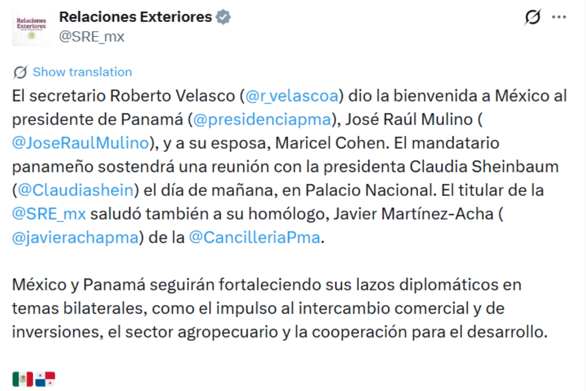 Fuente: X @SRE_mx