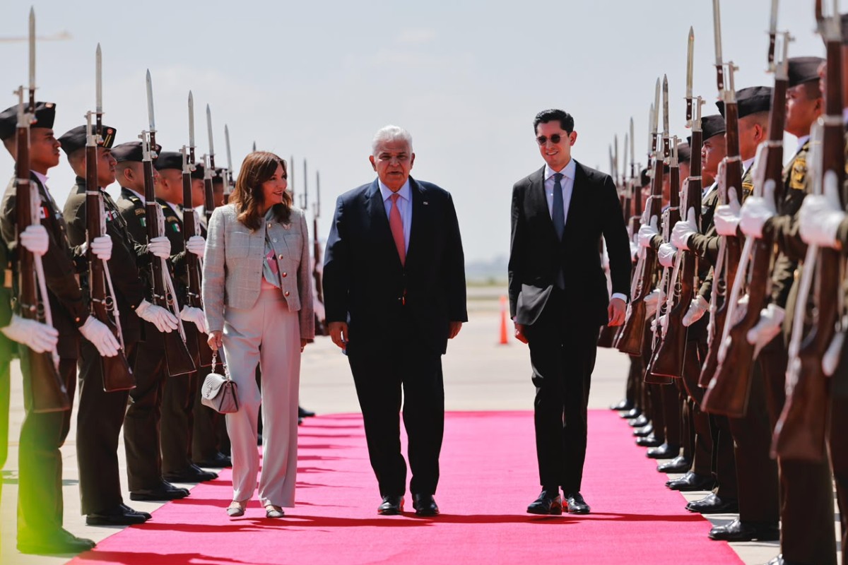 Velasco recibió a Mulino y a su esposa, Maricel Cohen, un día antes del encuentro entre el mandatario panameño y Claudia Sheinbaum. Fuente: X @SRE_mx