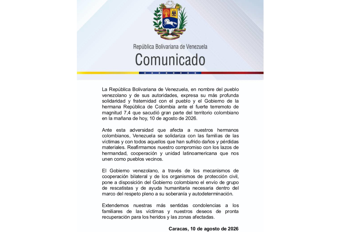 Fuente: Cancillería de Venezuela