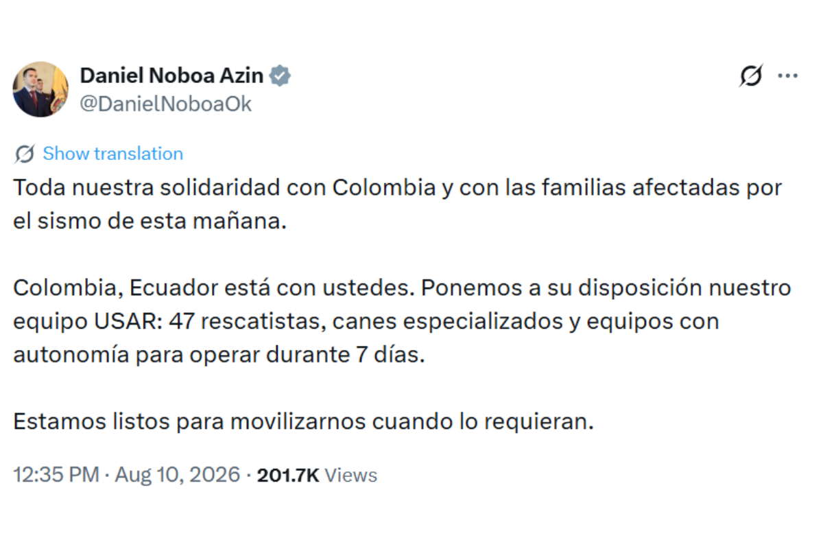 Fuente: X @DanielNoboaOk