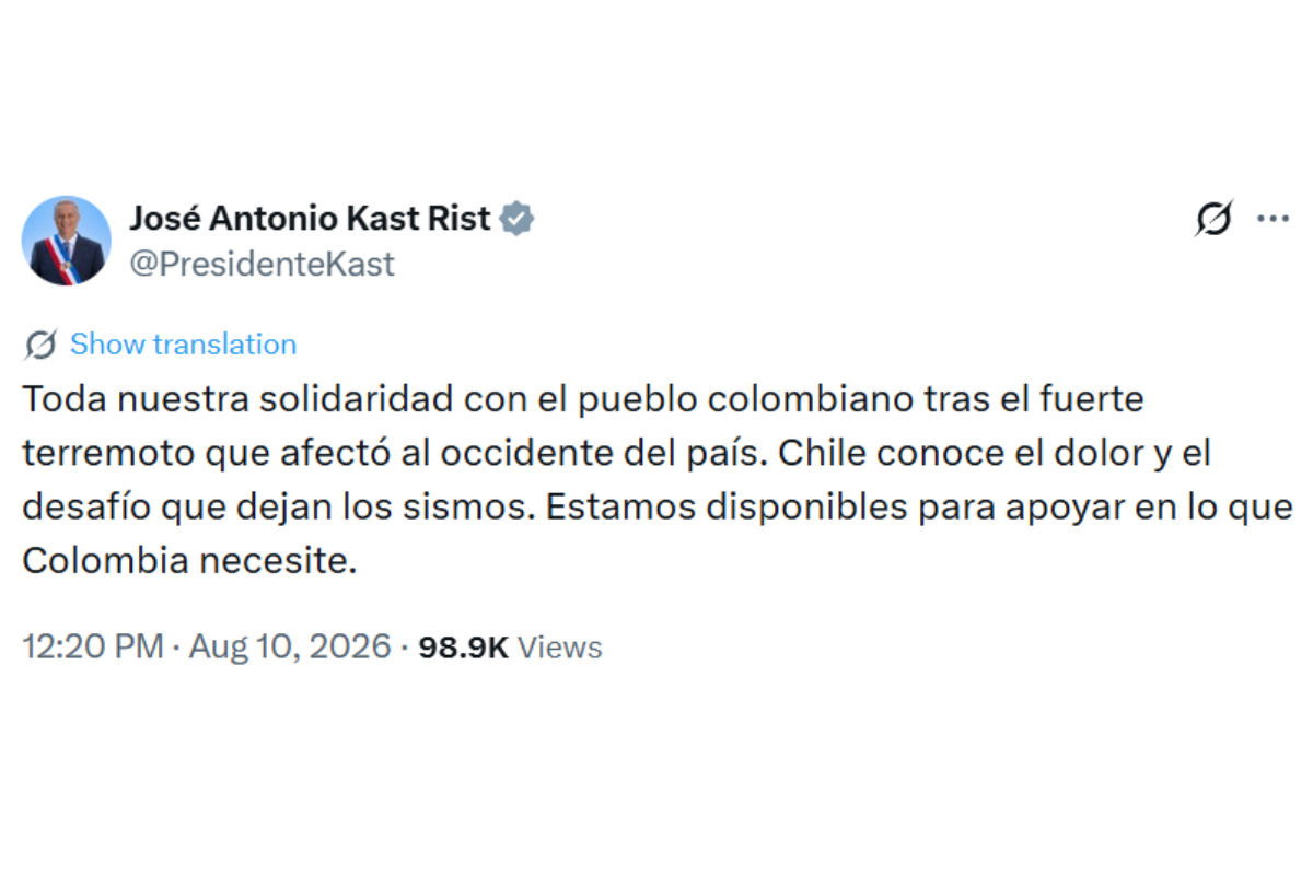Fuente: X @PresidenteKast