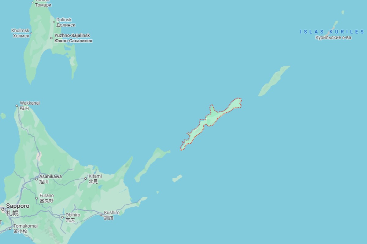 Isla Iturup. Fuente: Google Maps