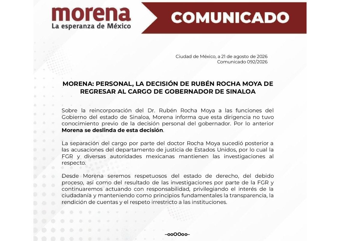Fuente: X @PartidoMorenaMx