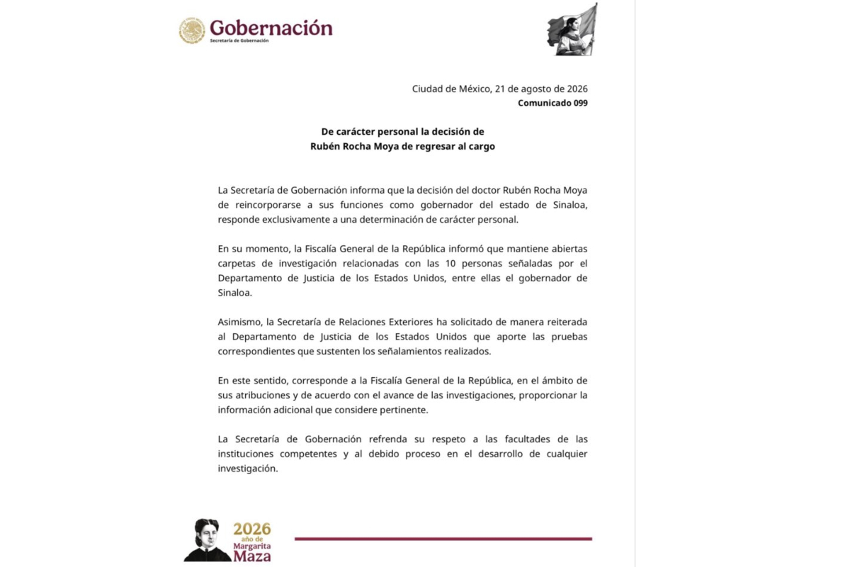 Fuente: X @SEGOB_mx