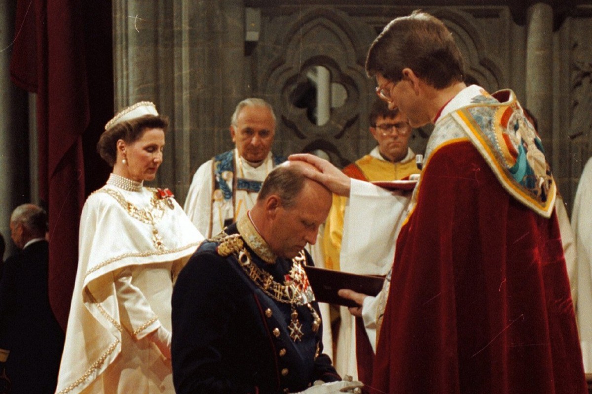 El rey Harald durante su asunción en junio de 1991.