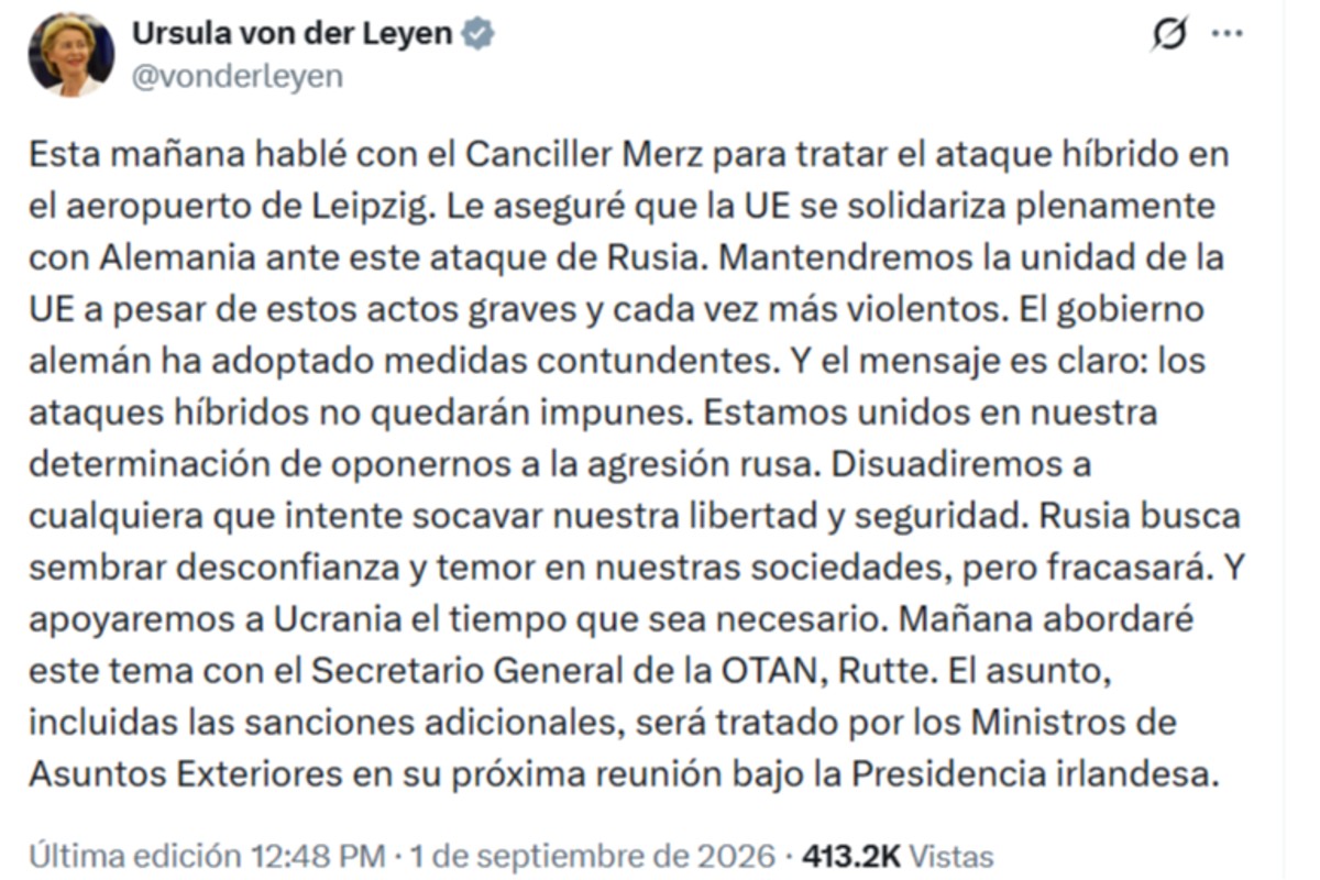Fuente: X @vonderleyen