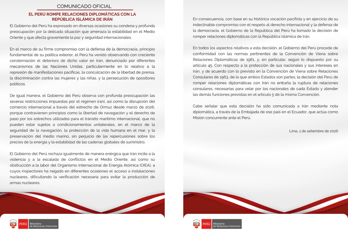 Fuente: X @CancilleriaPeru
